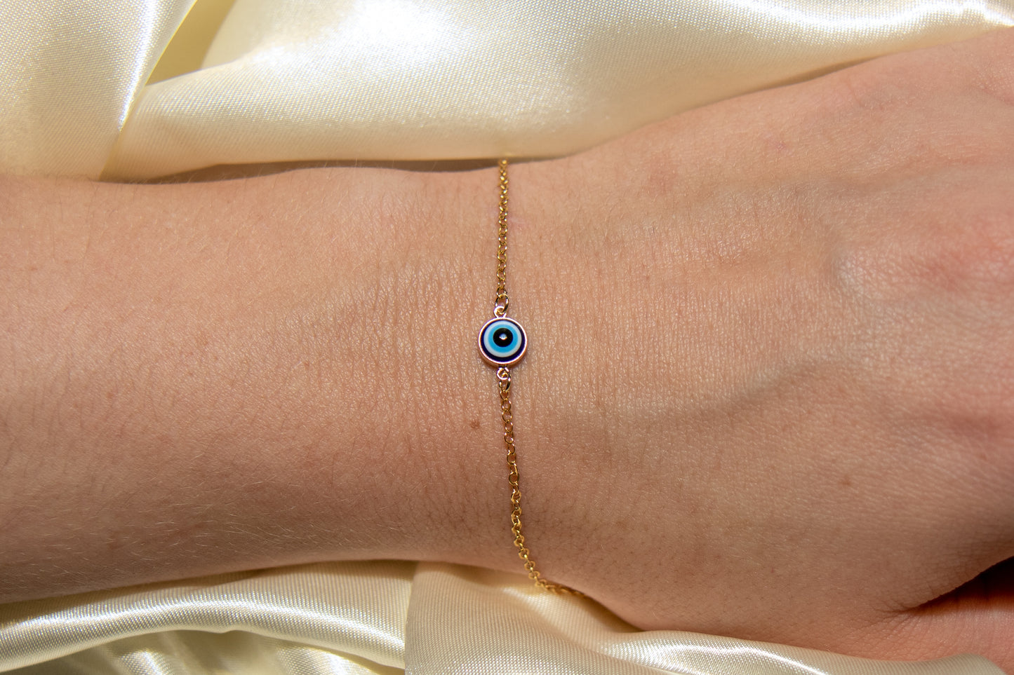 Evil Eye Connector Charm • 14ct Gold Filled